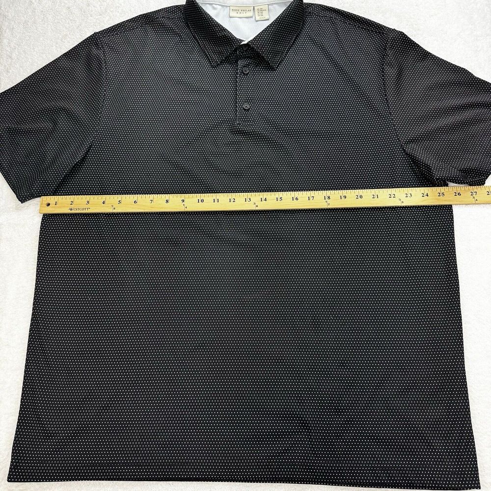 Rorie Whelan Golf Polo Men 2XL Black Dot Graphic S/S Performance - Picture 5 of 6